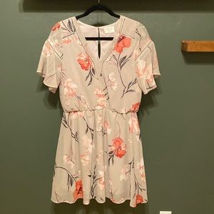 Sienna Sky Pink/Gray Floral Dress